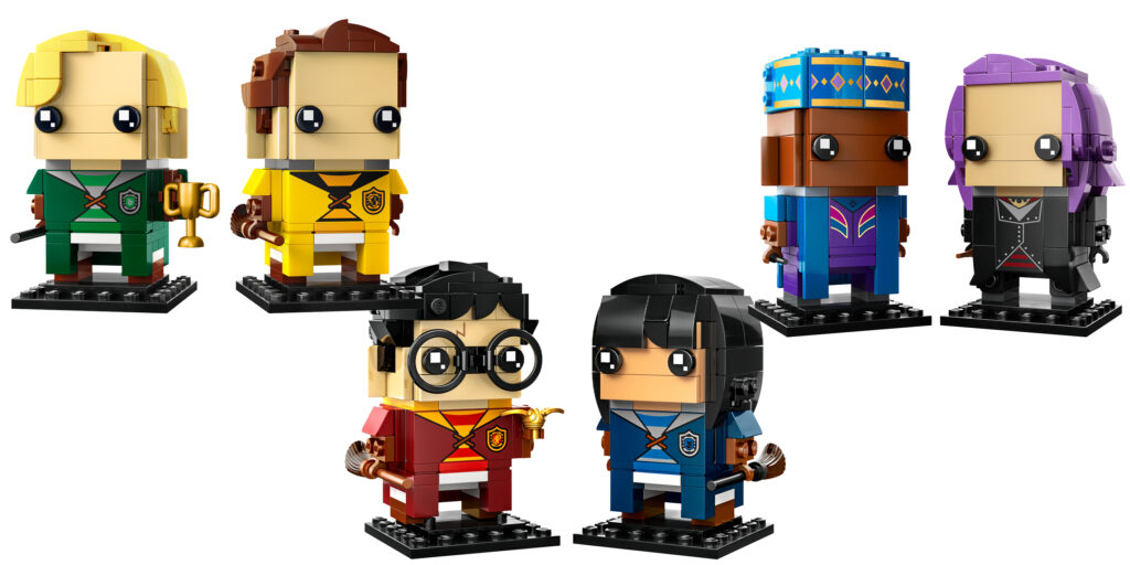 LEGO Brickheadz Harry Potter & Cho Chang #40616 | : US 19.99 / NL € 19.99 / GB £ 17.99 LEGO Brickheadz Draco Malfoy & Cedric Diggory #40617 | US 19.99 / NL € 19.99 / GB £ 17.99 LEGO Brickheadz Kingsley Shacklebolt & Nymphadora Tonks #40618 | US 19.99 / NL € 19.99 / GB £ 17.99