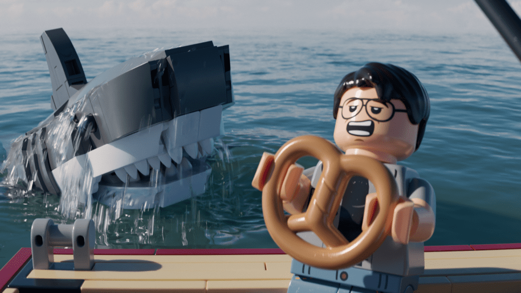 still from "Jaws in a jiffy" LEGO movie